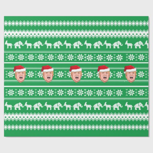 Papier Cadeau Donald Trump en colère Noël (Plat)