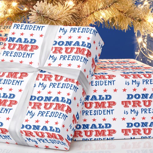 Papier Cadeau Donald TRUMP est mon président qui emballe le papi