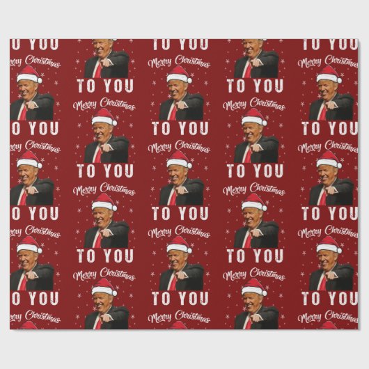 Papier Cadeau Donald Trump Joyeux Noël drôle (Plat)
