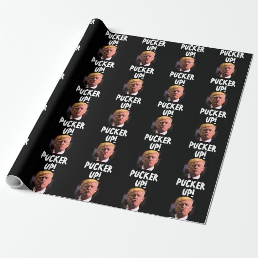 PAPIER CADEAU DONALD TRUMP KISS FUNNY (Déroulé)