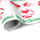 Papier Cadeau Donald Trump Maga Noël (Coin rond)