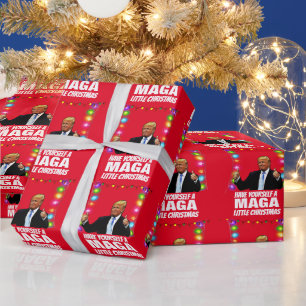 Papier Cadeau DONALD TRUMP MAGA PETIT LITTLE Christmas WRAPPER P