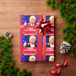 Papier Cadeau DONALD TRUMP MAGA PETIT LITTLE Christmas WRAPPER P