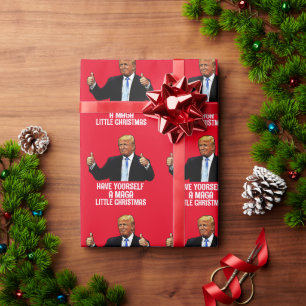 Papier Cadeau DONALD TRUMP MAGA PETIT LITTLE Christmas WRAPPER P