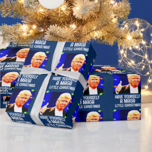 Papier Cadeau DONALD TRUMP MAGA PETIT LITTLE Christmas WRAPPER P