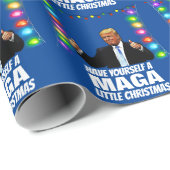 Papier Cadeau DONALD TRUMP MAGA PETIT Noël (Coin rond)