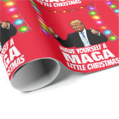 Papier Cadeau DONALD TRUMP MAGA PETIT Noël (Coin rond)