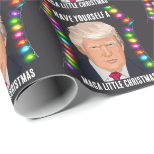 Papier Cadeau DONALD TRUMP MAGA PETIT papier d'emballage de Noël