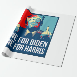 Papier Cadeau Donald Trump Middle Finger Biden Harris America Re