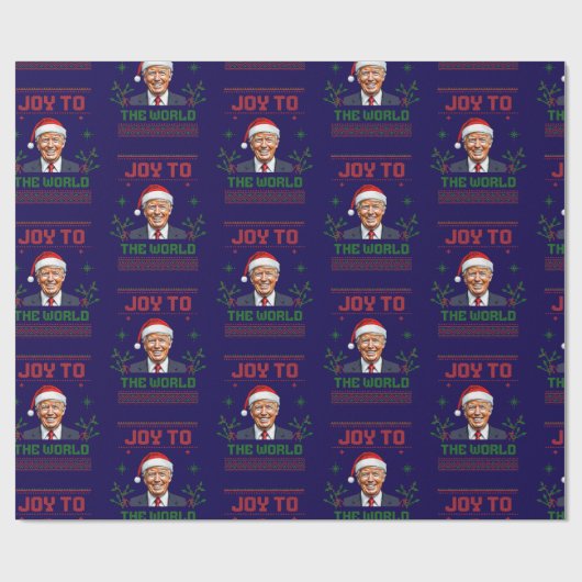 Papier Cadeau Donald Trump Noël Joie au monde (Plat)