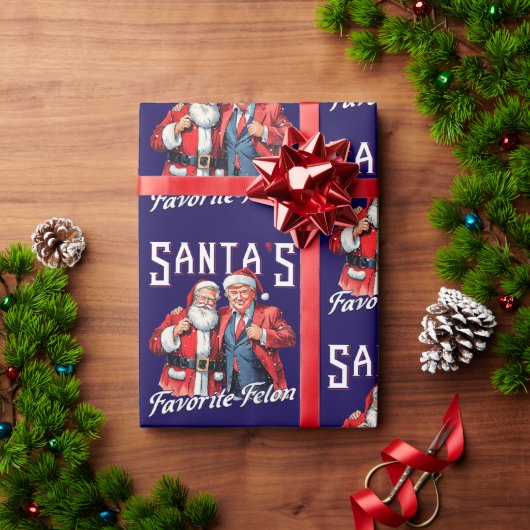 Papier Cadeau Donald Trump Noël Père Noël Felon favori (Cadeau de vacances)