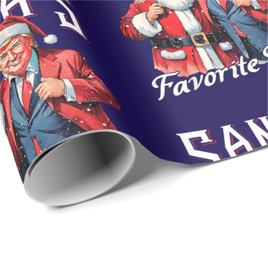 Papier Cadeau Donald Trump Noël Père Noël Felon favori (Coin rond)