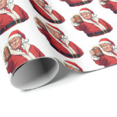 Papier Cadeau Donald Trump Noël Santa Claus Bière Mug (Coin rond)