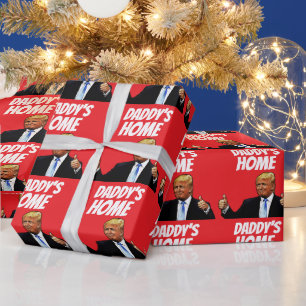 PAPIER CADEAU DONALD TRUMP PAPA EST À LA MAISON NOËL