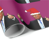 PAPIER CADEAU DONALD TRUMP PORTANT SANTA HAT WRAPPER PAPIER (Coin rond)