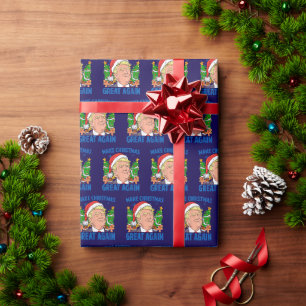 Papier Cadeau Donald Trump rend Noël à nouveau bleu
