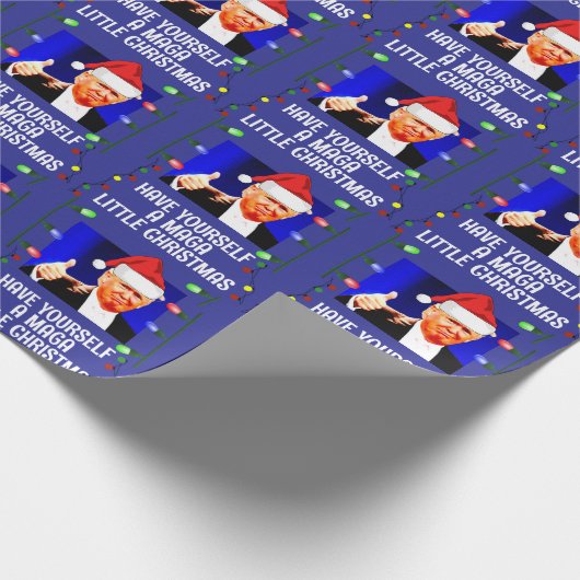 PAPIER CADEAU DONALD TRUMP SANTA HAT CHRISTMAS MAGA (Coin)
