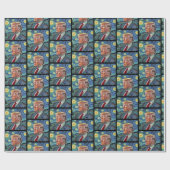Papier Cadeau Donald Trump Starry Night Van Gogh Art Style 2024 (Plat)