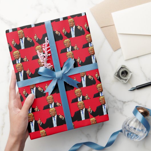 PAPIER CADEAU DONALD TRUMP THUMBS UP CHRISTMAS WRAPPER PAPIER (Cadeaux)