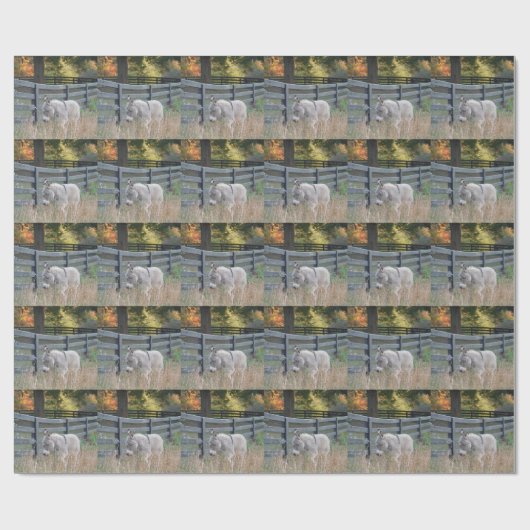 Papier Cadeau Donkey dans un champ d'automne (Plat)