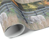 Papier Cadeau Donkey dans un champ d'automne (Coin rond)