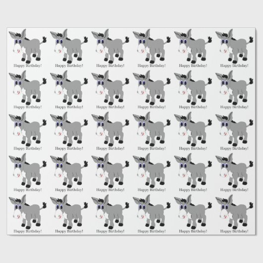 Papier Cadeau Donkey Design Anniversaire (Plat)