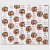 Papier Cadeau Donnez-vous un joyeux petit nom de photo de Noël (Plat)