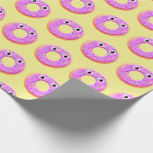 Papier Cadeau Donut Avec Les Yeux Et Saupoudrer Motif Dessin (Coin)