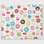 Papier Cadeau Donut et Cupcakes (Plat)