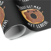 Papier Cadeau Donut Get Mad Get Leaven Funny Donut Pun Dark BG (Coin rond)