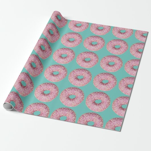 Papier Cadeau Donut Vegan Pattern for Vegetarian Sweet Tooth (Déroulé)