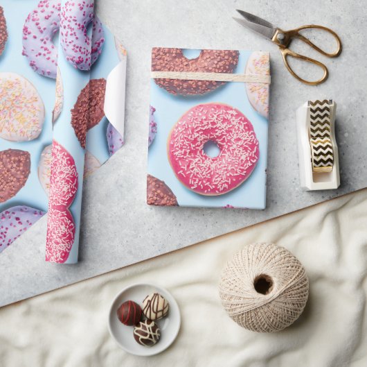 Papier Cadeau Donuts avec Motif d'arrosage (Artisanat)