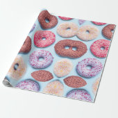 Papier Cadeau Donuts avec Motif d'arrosage (Déroulé)