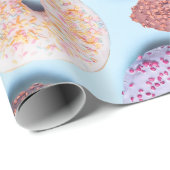Papier Cadeau Donuts avec Motif d'arrosage (Coin rond)