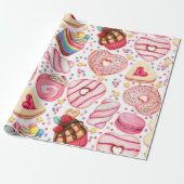 Papier Cadeau Donuts avec Motif d'arrosage (Déroulé)