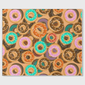 Papier Cadeau Donuts avec Motif d'arrosage (Plat)
