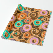 Papier Cadeau Donuts avec Motif d'arrosage (Déroulé)