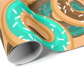 Papier Cadeau Donuts avec Motif d'arrosage (Coin rond)