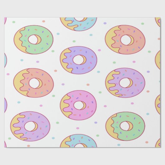 Papier Cadeau Donuts colorés cool (Plat)