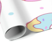 Papier Cadeau Donuts Colorés Tendance Cool (Coin rond)