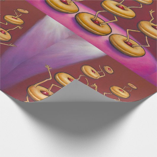 Papier Cadeau Donuts Danser Whimsical Doughnut Caractères