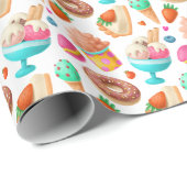 Papier Cadeau Donuts et glace (Coin rond)