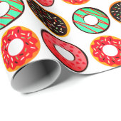 Papier Cadeau Donuts glacés colorés (Coin rond)