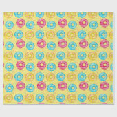 Papier Cadeau Donuts glacés colorés Anniversaire (Plat)