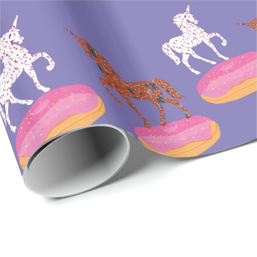 Papier Cadeau Donuts Masters de Terrazzo Unicorn (Coin rond)
