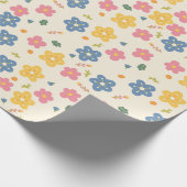 Papier Cadeau Doodé de fleurs colorées (Coin)