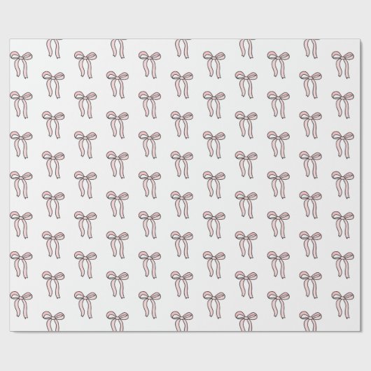 Papier Cadeau Doodle à mâchoires roses (Plat)