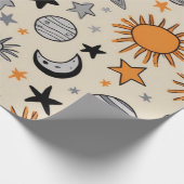 Papier Cadeau Doodle céleste fantaisiste (Coin)