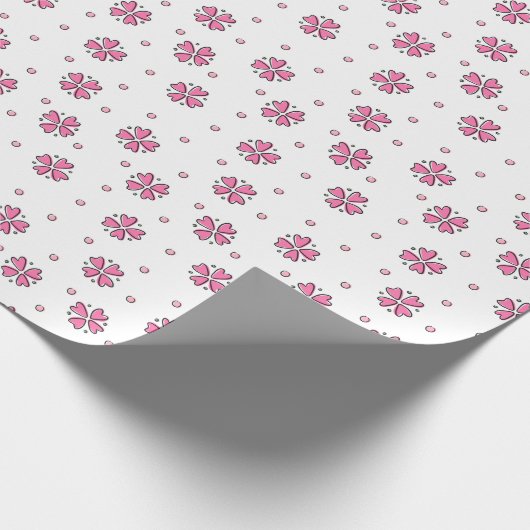 Papier Cadeau Doodle Daisies et points (Coin)