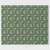 Papier Cadeau Doodle de fête 6-7 Meme Noël (Plat)